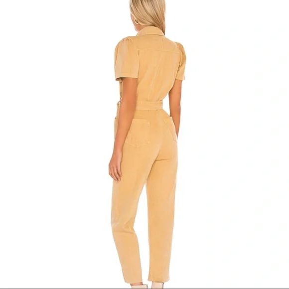 Boyish x Free People The Vincent Sm Yellow Gold Denim Utility Coveralls Jumpsuit - Picture 4 of 13